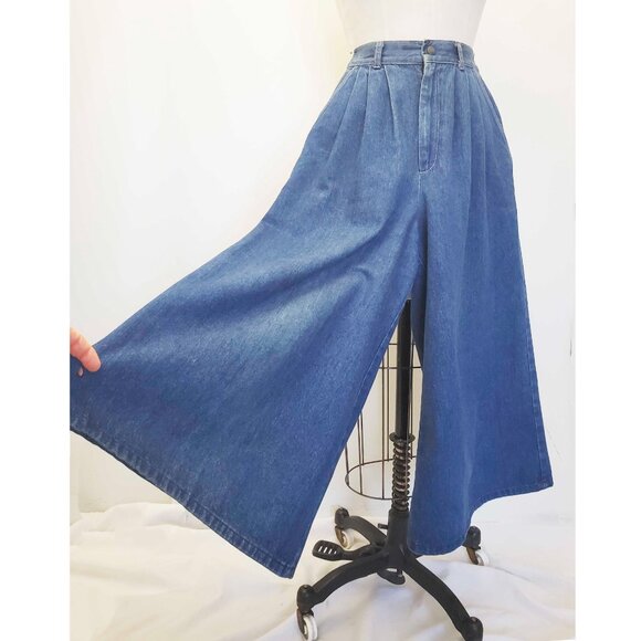 James River Traders Womens Vtg 80s High Rise Denim Gaucho Culottes Jeans Pants - Picture 6 of 11